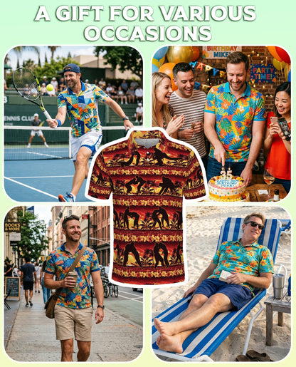 Judo 3D Polo Shirt for Men – Hawaiian Sunset Martial Arts Style | Azhobbyshop