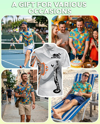 Skeleton Bowling Polo Shirt – Funny Skull Bowler Graphic | Azhobbyshop