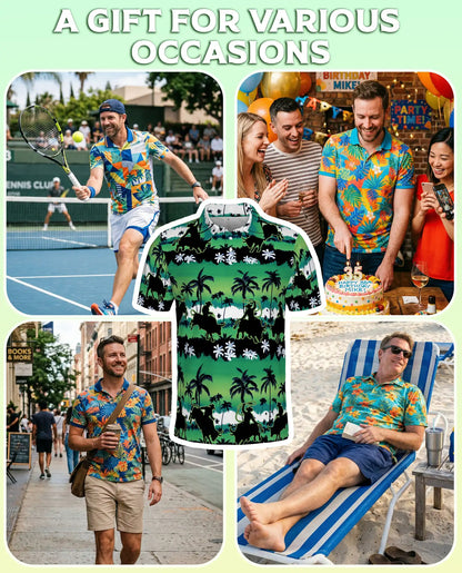 Cowboy Tropical Polo Shirt – Rodeo Palm Tree Western Print | Azhobbyshop