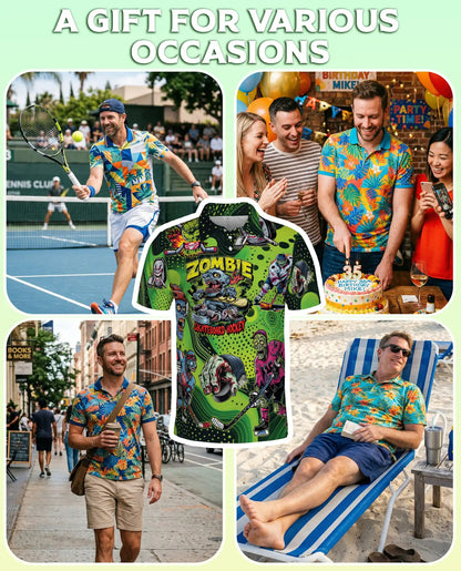 Zombie Skateboard Hockey Polo Shirt – Horror Sports Graphic | Azhobbyshop