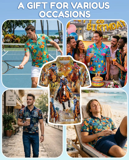 Crocodile Alligator Polo Shirt -Tropical Gator Print Summer Shirt | Azhobbyshop