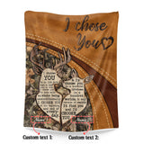 Personalized Couple Blanket – Custom Names Deer Camo Love Gift