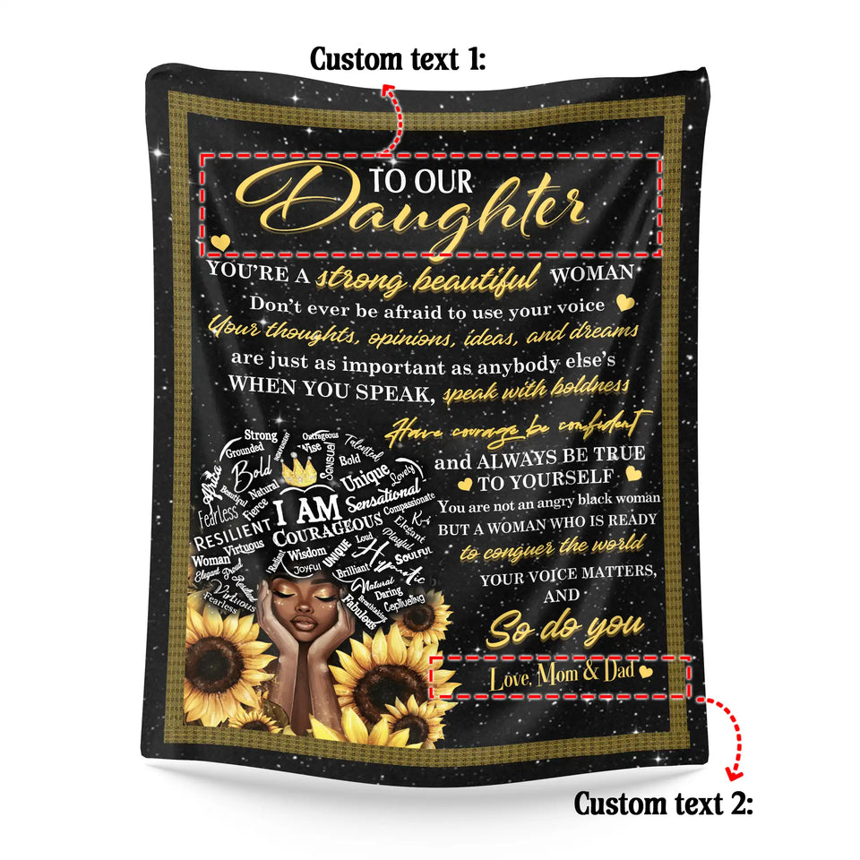 Personalized Daughter Sunflower Blanket – To Our Daughter Throw