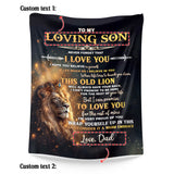 Personalized Son Blanket From Dad – Inspirational Lion Throw