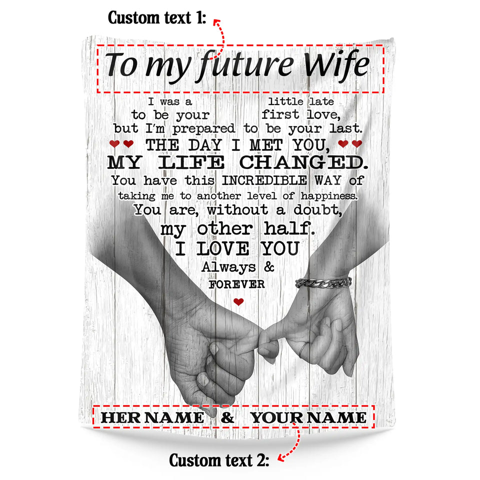 Personalized Future Wife Blanket – Custom Names Romantic Love Gift