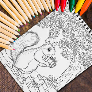 MOTAVYN Christmas Animals Spiral Coloring Book for Adults