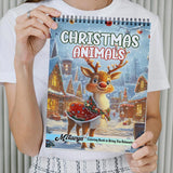 MOTAVYN Christmas Animals Coloring Book Spiral Bound for Adults