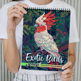 MOTAVYN Exotic Birds Coloring Book Spiral Bound for Adults