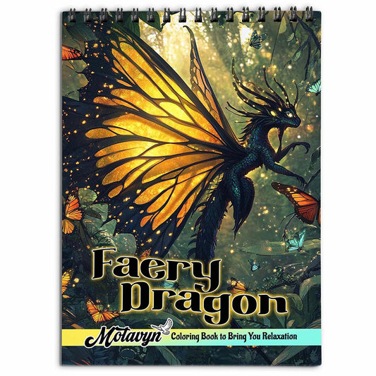 MOTAVYN Faery Dragon Coloring Book for Adult