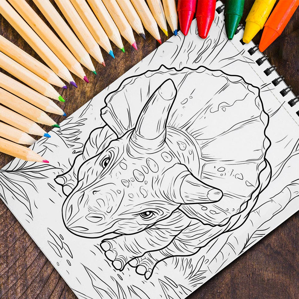 MOTAVYN Herbivorous Dinosaurs Spiral Coloring Book for Adults
