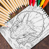 MOTAVYN Herbivorous Dinosaurs Spiral Coloring Book for Adults