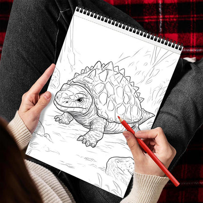 MOTAVYN Herbivorous Dinosaurs Spiral Bound Coloring Book for Adults