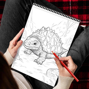 MOTAVYN Herbivorous Dinosaurs Spiral Bound Coloring Book for Adults