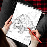MOTAVYN Herbivorous Dinosaurs Spiral Bound Coloring Book for Adults