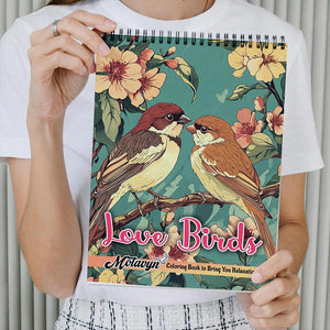 MOTAVYN Love Birds Coloring Book Spiral Bound for Adults