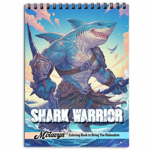 MOTAVYN Shark Warrior Coloring Book for Adults