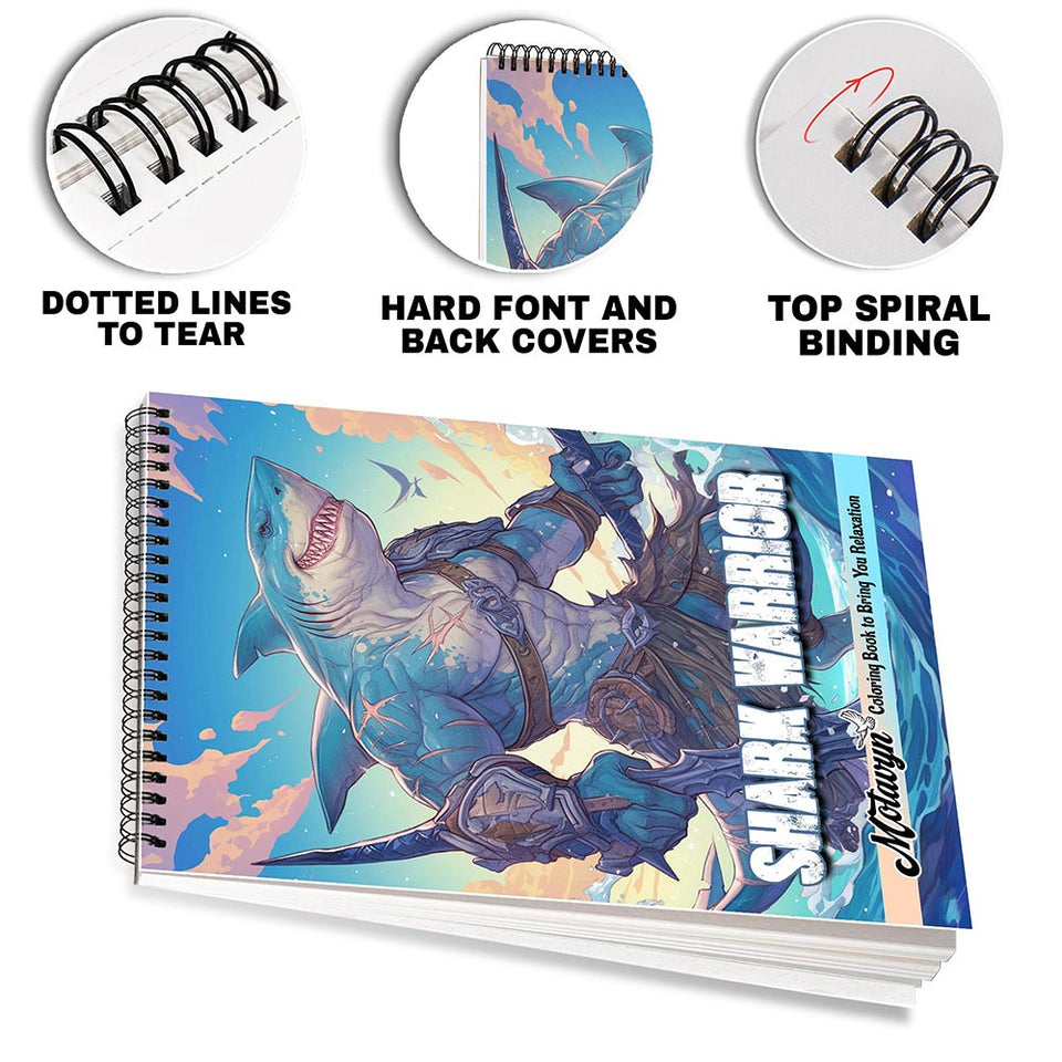 MOTAVYN Shark Warrior Coloring Pages for Adults