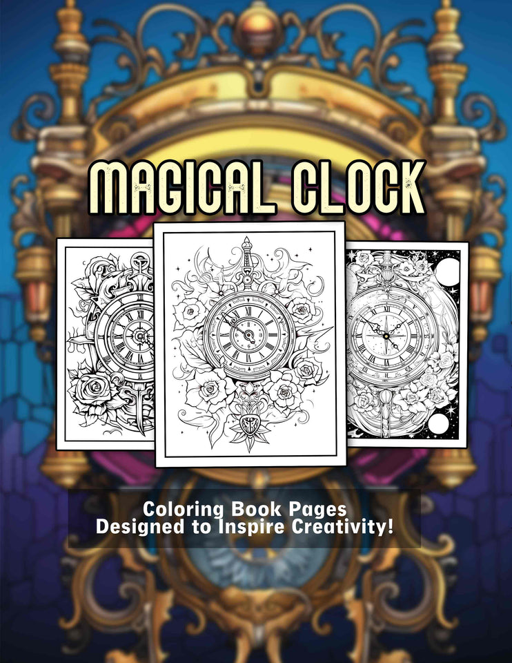 Magical Clock 30 Pages Printable Coloring Book