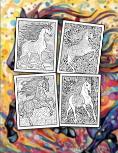 Majestic Horse 30 Pages Printable Coloring Book