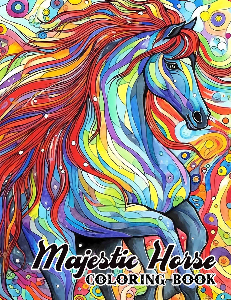 Majestic Horse 30 Pages Printable Coloring Book