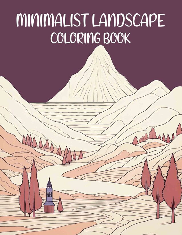 Minimalist Landscape 30 Pages Printable Coloring Book