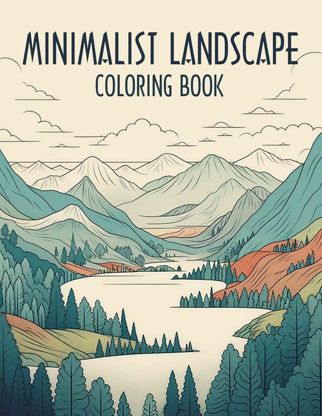 Minimalist Landscape 30 Pages Printable Coloring Book