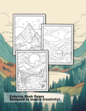 Minimalist Landscape 30 Pages Printable Coloring Book
