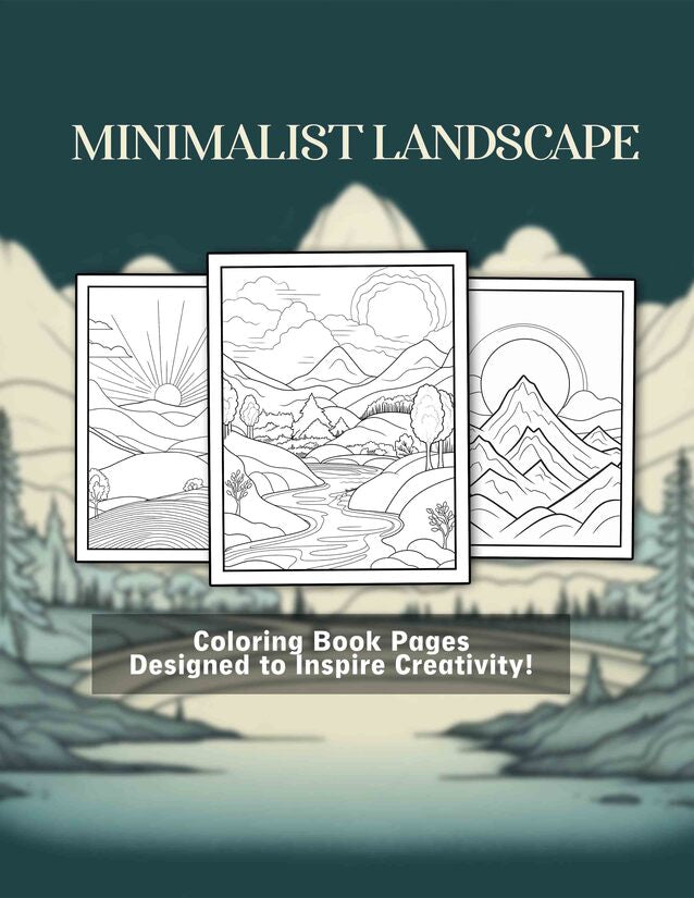 Minimalist Landscape 30 Pages Printable Coloring Book