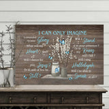 Blue Butterfly Pussy Willow Canvas Wall Art, Elegant Nature Artwork for Home Decor, Spring Floral Painting