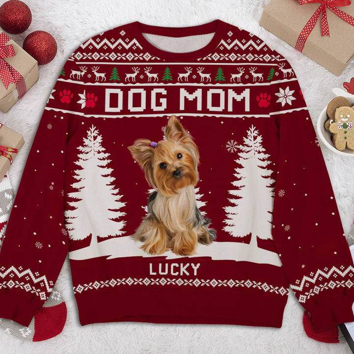 Dog Winter Photo - Personalized Custom Photo Ugly Sweatshirt - Christmas Gift For Pet Lovers, Pet Lovers