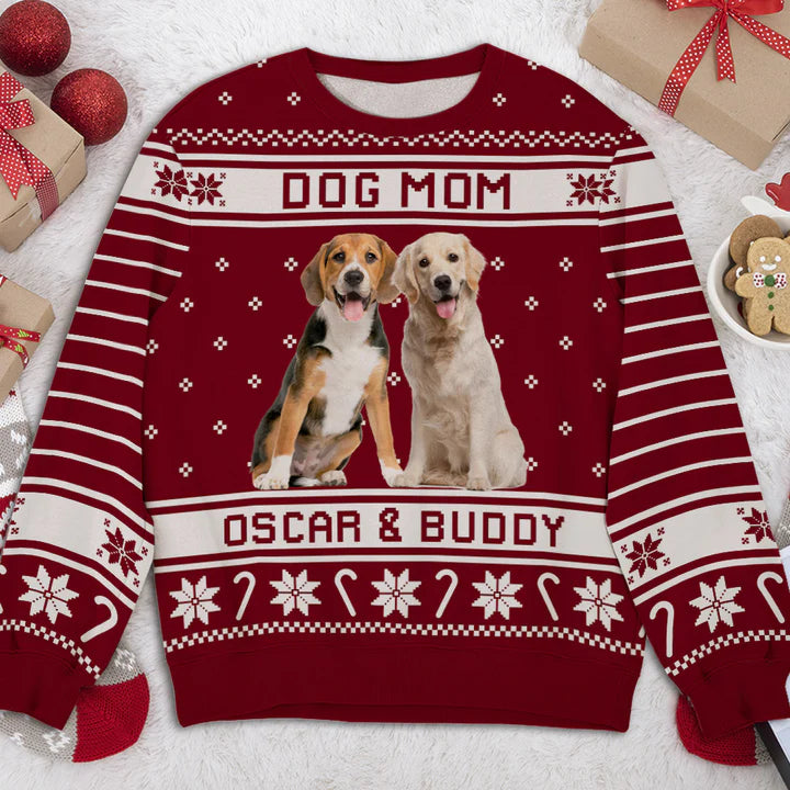 Merry Woofmas Photo - Personalized Custom Photo Ugly Sweatshirt - Christmas Gift For Pet Lovers, Pet Lovers