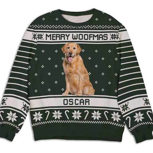 Merry Woofmas Photo - Personalized Custom Photo Ugly Sweatshirt - Christmas Gift For Pet Lovers, Pet Lovers