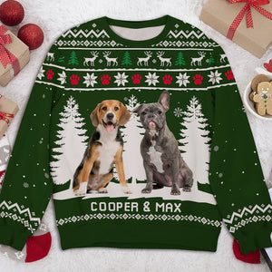 Winter Dog Photo - Personalized Custom Photo Ugly Sweatshirt - Christmas Gift For Pet Lovers, Pet Lovers