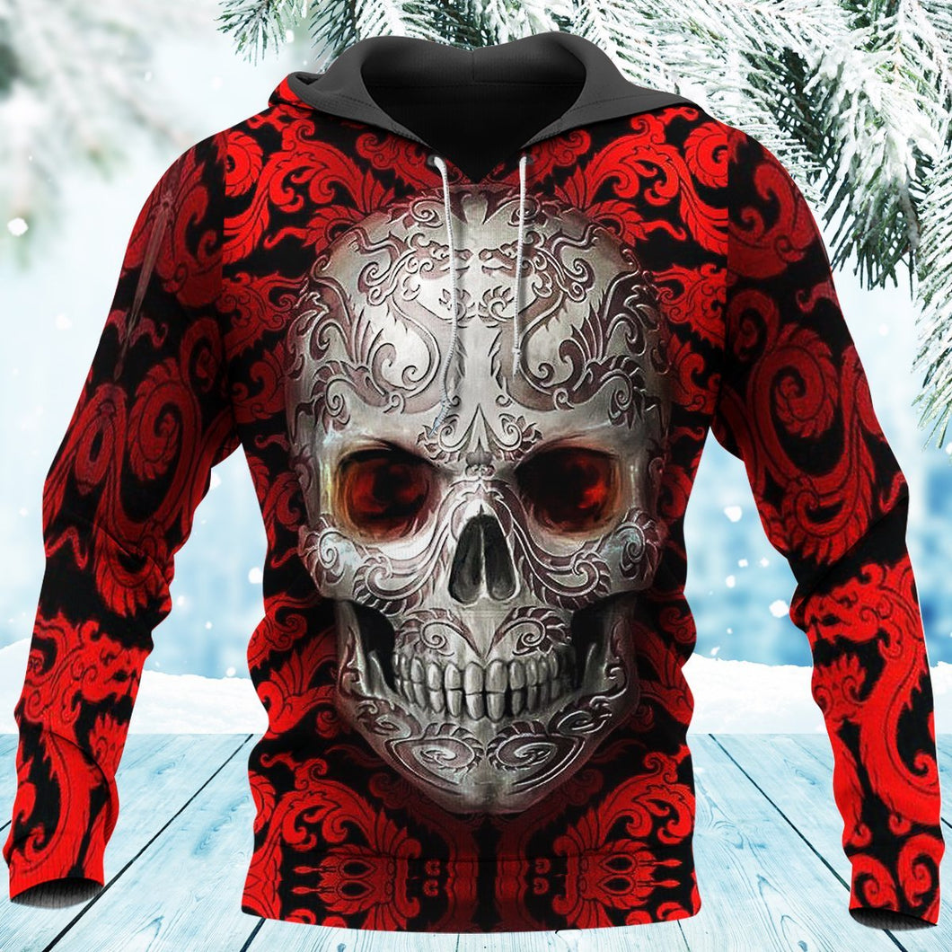 Unisex Hoodie All Over Print Skull Gifts Skull Dragon Unisex Hoodie