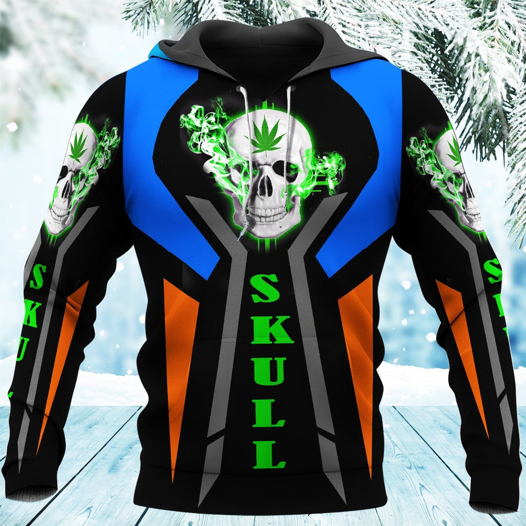 Unisex Hoodie All Over Print Skull Gifts Skull Hippie Smoke Unisex Hoodie