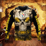 Unisex Hoodie All Over Print Skull Gifts Skull Steelers Unisex Hoodie