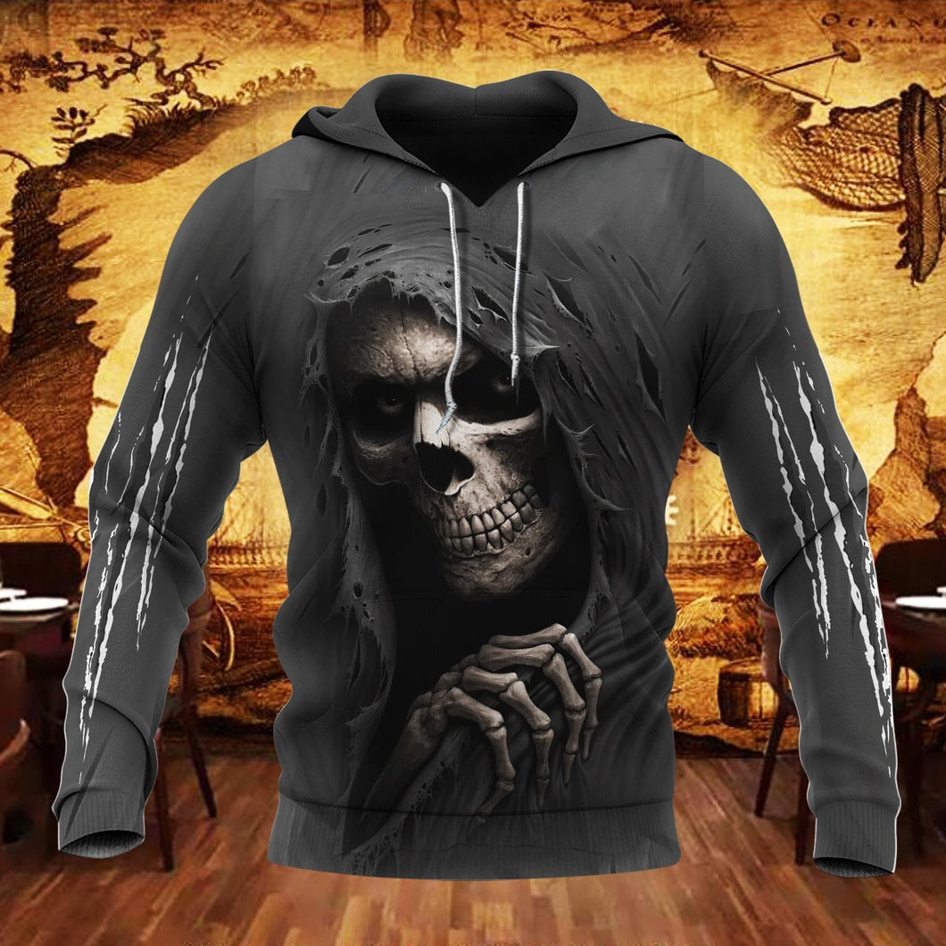 Unisex Hoodie All Over Print Skull Gifts Skull Hide And Seek Unisex Hoodie