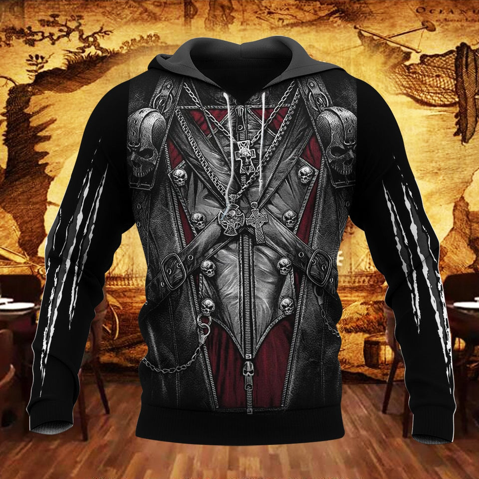 Unisex Hoodie All Over Print Skull Gifts Cuirass Skull Unisex Hoodie