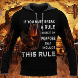 Unisex Hoodie All Over Print Skull Gifts Skull Rule Unisex Hoodie