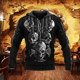 Unisex Hoodie All Over Print Skull Gifts Dark Art Skull Detention Unisex Hoodie