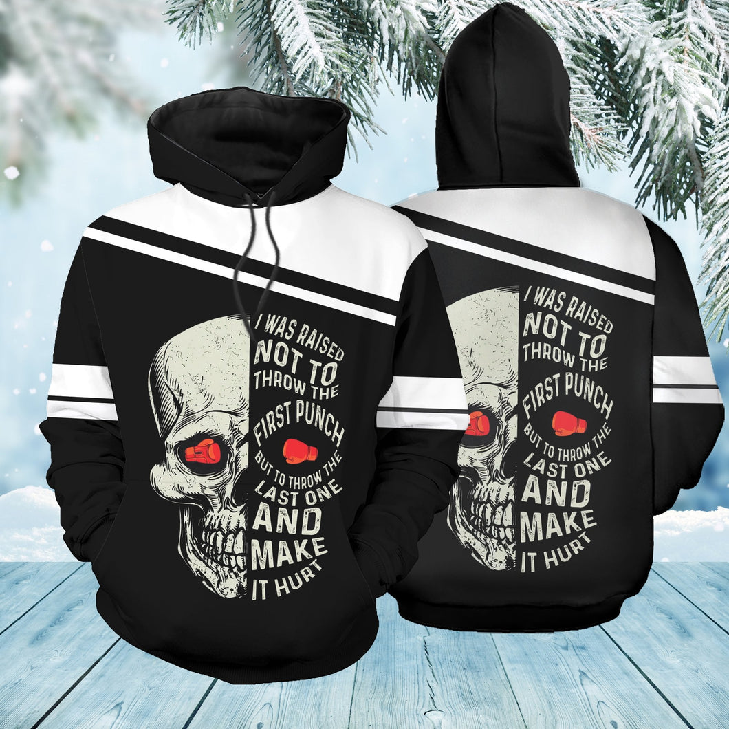 Unisex Hoodie All Over Print Skull Gifts Skull Boxing Unisex Hoodie