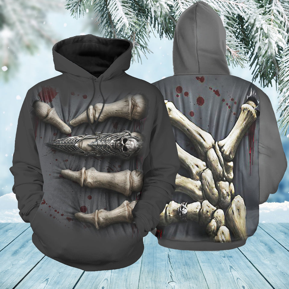 Unisex Hoodie All Over Print Skull Gifts Tatoo Skull Unisex Hoodie