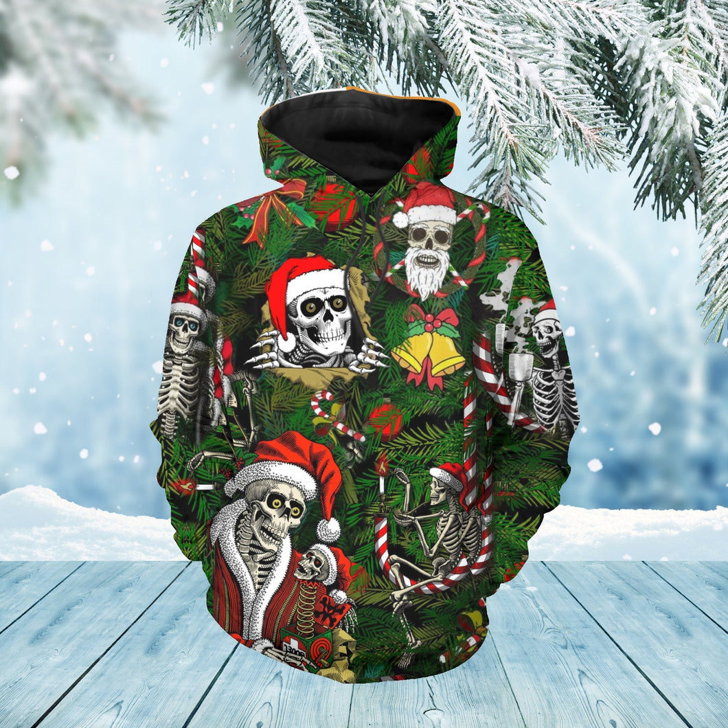 Unisex Hoodie All Over Print Skull Gifts Skull Christmas Unisex Hoodie