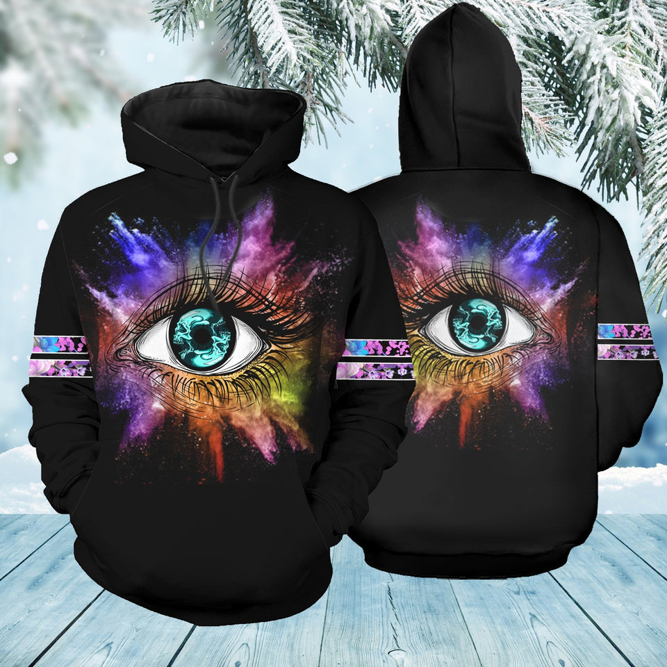 Unisex Hoodie All Over Print Skull Gifts Skull In The Eyes Mystery Unisex Hoodie