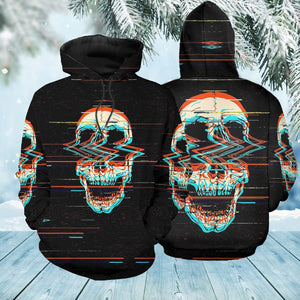 Unisex Hoodie All Over Print Skull Gifts Skull Digital Aesthetic Unisex Hoodie