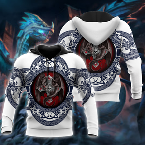 Unisex Hoodie All Over Print Skull Gifts All Over Printed Skull Dragon Unisex Hoodie