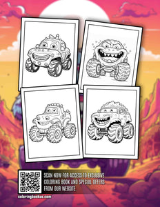 Monster Cars 30 Pages Printable Coloring Book