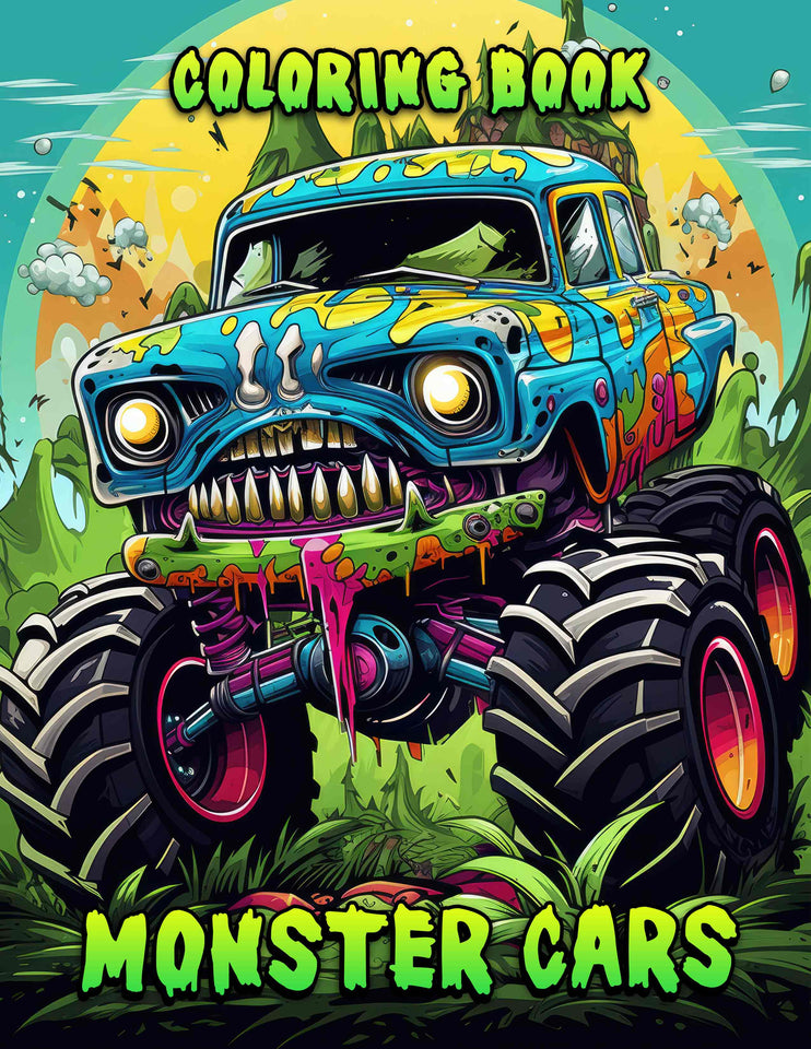 Monster Cars 30 Pages Printable Coloring Book