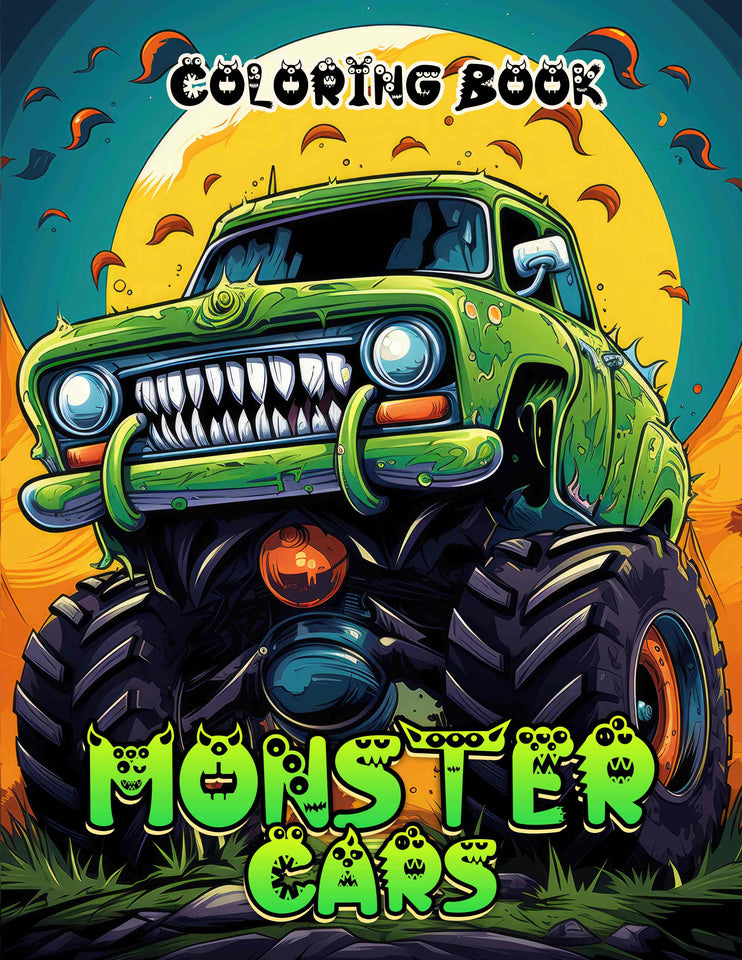 Monster Cars 30 Pages Printable Coloring Book