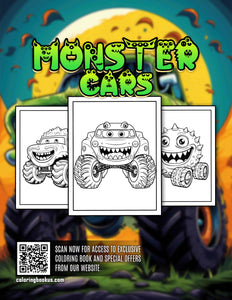 Monster Cars 30 Pages Printable Coloring Book